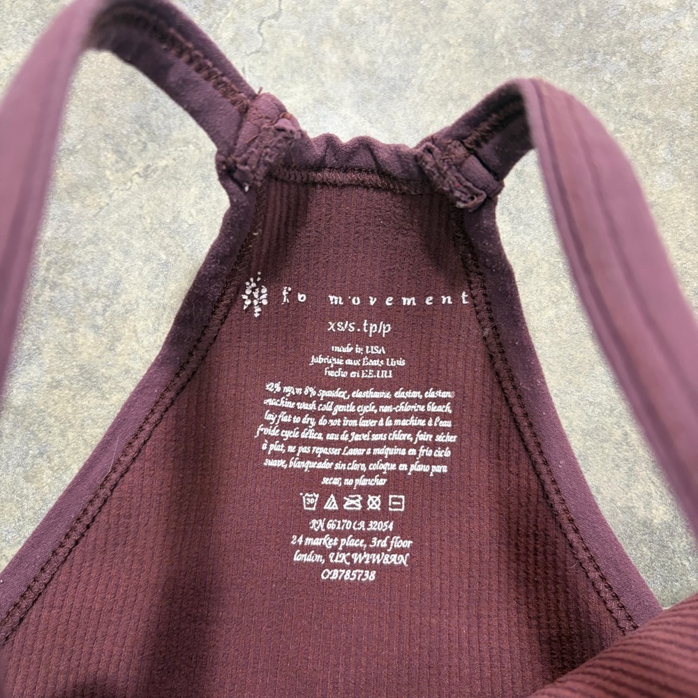FP Movement Happiness Runs Crop Tank Lot 2 XS brown Navy Ribbed Gym Outdoor - Picture 3 of 6